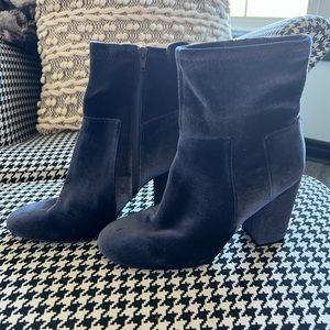 Ninewest blue velvet ankle boots